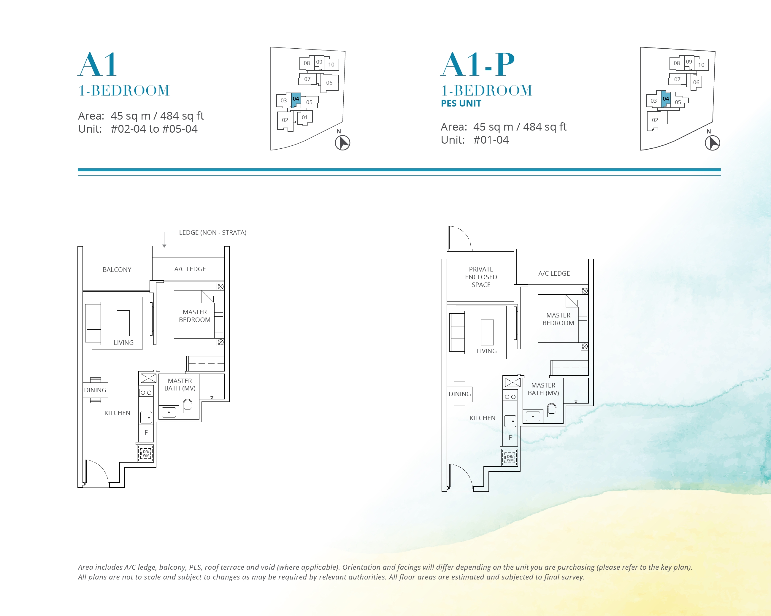 Casa Al Mare 1 Bedroom Floor Plan 1